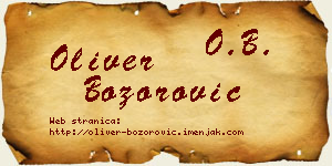 Oliver Božorović vizit kartica